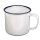 Emaille-Tasse, weiß-blau, 350 ml, Durchmesser 8 cm