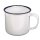 Emaille-Tasse, weiß-blau, 350 ml, Durchmesser 8 cm