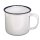 Emaille-Tasse, weiß-blau, 350 ml, Durchmesser 8 cm