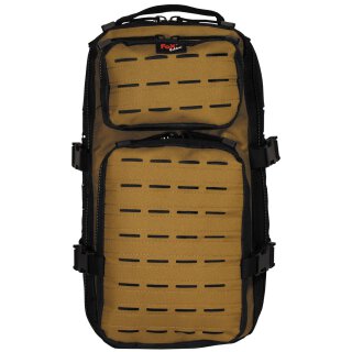 Rucksack, "Assault-Travel", Laser, schwarz-coyote tan