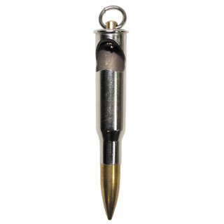 Anhänger-Patrone, "Mosin", silber, mit Flaschenöffner
