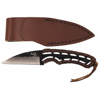 Messer, "Büffel II", Griff mit Lederband, Strukturklinge