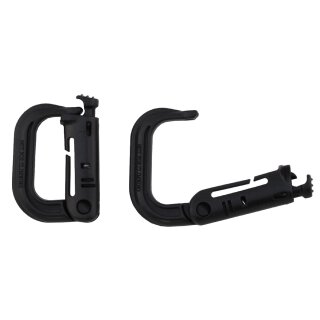 Karabiner, Plastik, "MOLLE", schwarz, 2-er Pack