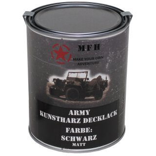 Farbdose, &quot;Army&quot; SCHWARZ, matt, 1 Liter