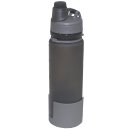 Trinkflasche, faltbar, grau, Silikon, 0,5 Liter, BPA frei