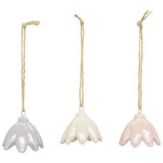 Blumen Hänger Pearl, Keramik, 6x6x5,5 cm 3 Stück