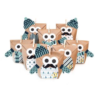 Bastelset Adventskalender OWL BLUE" Weihnachtstüten