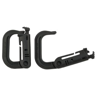 Karabiner, Plastik, "MOLLE", oliv, 2-er Pack
