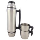Vakuum-Thermoskanne, 700 ml, Tragegriff, 2 Becher
