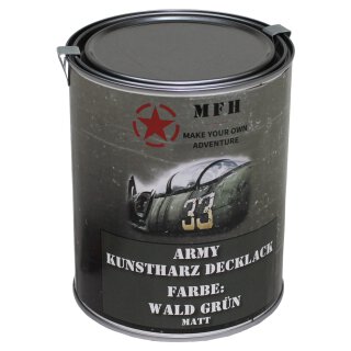 Farbdose, "Army" WALD GRÜN, matt, 1 Liter