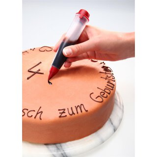 Deko-Pen mit Tropfensperre und mit 2 Tüllen für unterschiedliche Stärken