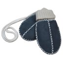 Baby-Lammfellfäustel grau blau mit Strichbündchen
